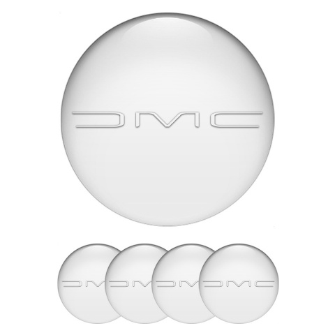 DMC Wheel Stickers for Center Caps Pearl White Slim Logo