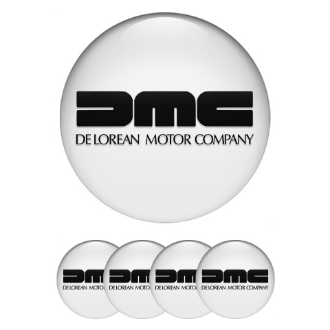 DMC Emblem for Wheel Center Caps White Heavy Black Logo