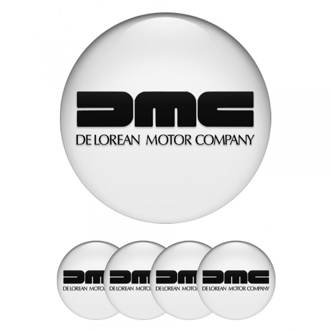 DMC Emblem for Wheel Center Caps White Heavy Black Logo