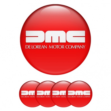 DMC Wheel Emblem for Center Caps Red Heavy White Logo