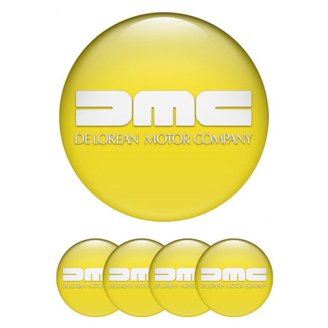 DMC Stickers for Wheels Center Caps Yellow Heavy White Logo