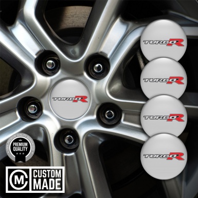Daihatsu Turbo R Emblem for Wheel Center Caps Moon Grey Red Logo