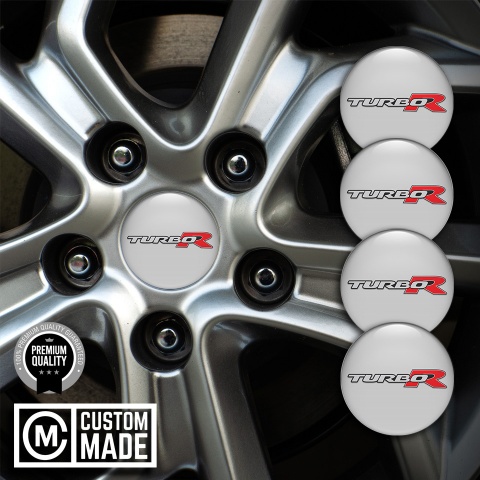 Daihatsu Turbo R Emblem for Wheel Center Caps Moon Grey Red Logo