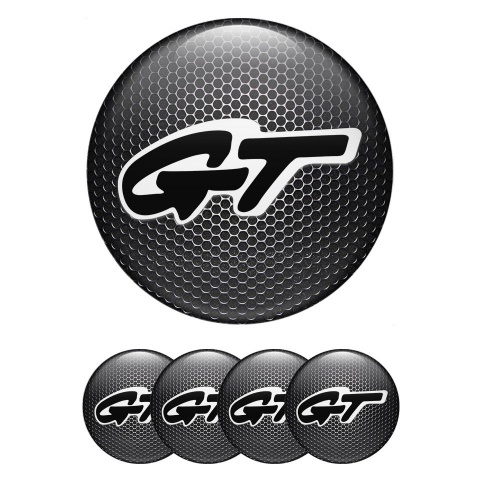 Wheel GT Stickers for Center Caps Dark Mesh Black Edition