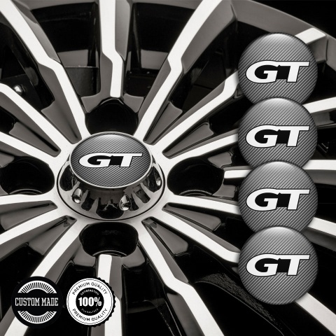 Wheel GT Emblem for Center Caps Carbon White Modern Logo