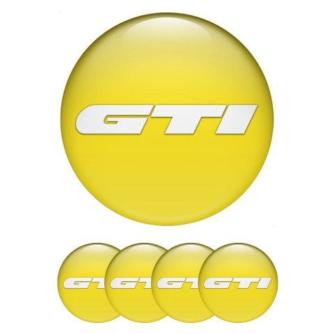 Wheel GTI Emblem for Center Caps Yellow Heavy White Logo