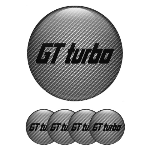 Wheel GT Turbo Center Caps Emblem Carbon Black Logo