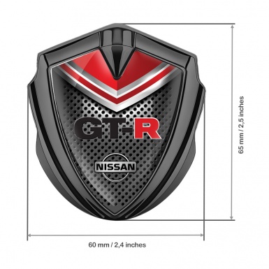 Nissan GTR Emblem Badge Self Adhesive Graphite Dark Grate Red Elements