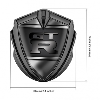 Nissan GTR Emblem Badge Graphite Metal Plates Gradient Logo Design