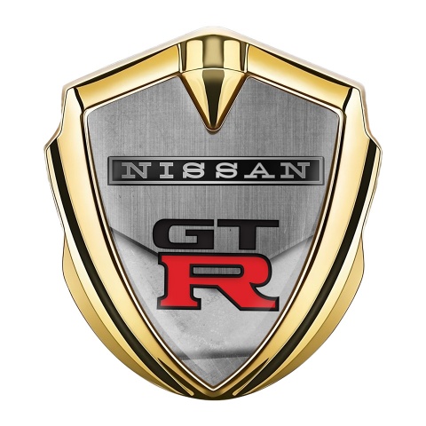 Nissan GTR Bodyside Domed Emblem Gold Stone Texture Edition