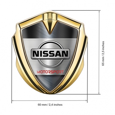 Nissan Badge Self Adhesive Gold Metallic Texture Motorsport Edition
