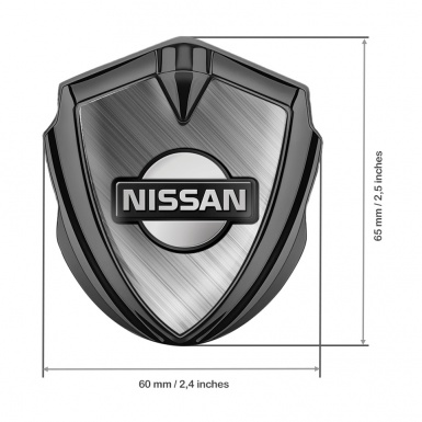 Nissan Metal Emblem Self Adhesive Graphite Brushed Aluminum Dark Logo