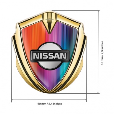 Nissan Emblem Trunk Badge Gold Color Gradient Grey Logo Design