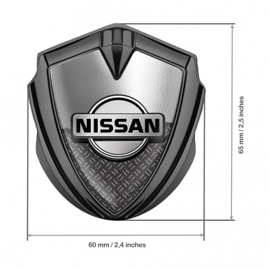 Nissan Emblem Self Adhesive Graphite Torn Metal Treadplate Grey Logo