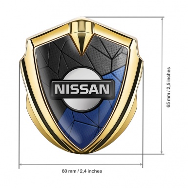 Nissan Emblem Badge Gold Black Blue Mosaic Grey Logo Design