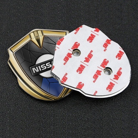 Nissan Emblem Badge Gold Black Blue Mosaic Grey Logo Design