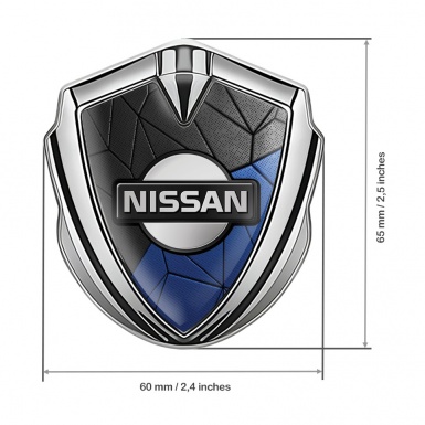 Nissan Emblem Badge Silver Black Blue Mosaic Grey Logo Design