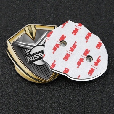 Nissan Emblem Ornament Gold Metallic Grate Grey Fragment Design