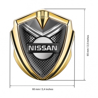 Nissan Emblem Ornament Gold Metallic Grate Grey Fragment Design