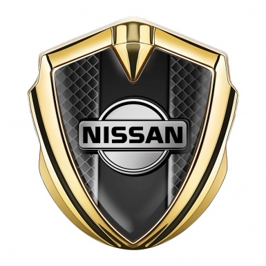 Nissan Bodyside Domed Emblem Gold Dark Squares Grey Edition