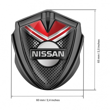 Nissan Emblem Car Badge Graphite Metallic Grate Red Fragment Edition