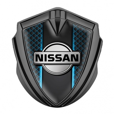Nissan 3D Domed Badge Graphite Blue Elements Grey Logo Design