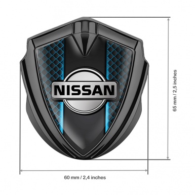Nissan 3D Domed Badge Graphite Blue Elements Grey Logo Design