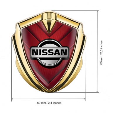 Nissan Badge Self Adhesive Gold Red Hex Arrow Grey Logo Edition