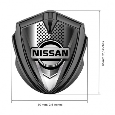 Nissan Emblem Fender Badge Graphite Front Grille Greyscale Edition