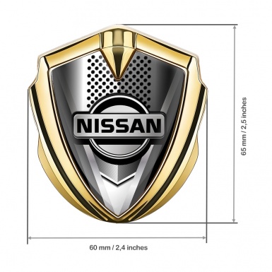 Nissan Emblem Fender Badge Gold Front Grille Greyscale Edition