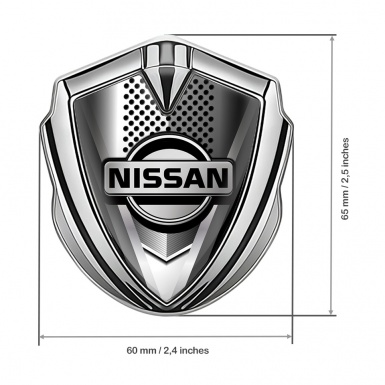 Nissan Emblem Fender Badge Silver Front Grille Greyscale Edition
