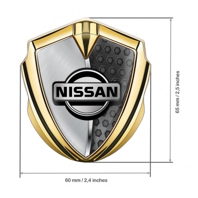 Nissan Metal Emblem Self Adhesive Gold Two Face Texture Edition