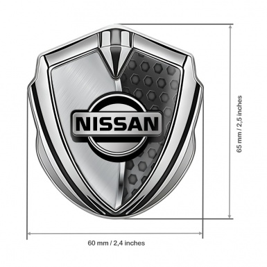 Nissan Metal Emblem Self Adhesive Silver Two Face Texture Edition