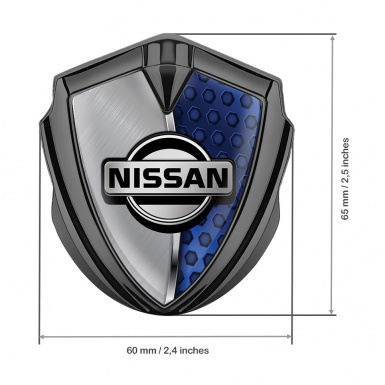 Nissan Fender Emblem Badge Graphite Aluminum Blue Hex Variant