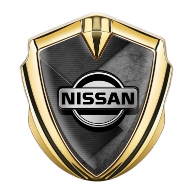 Nissan Emblem Self Adhesive Gold Dark Panels Greyscale Edition