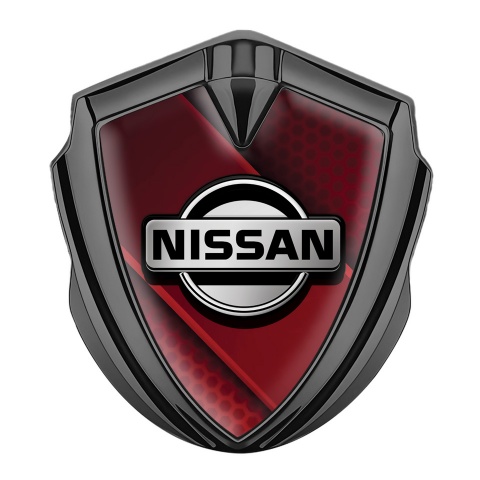 Nissan Domed Emblem Graphite Red Hex Crimson Ribbon Edition