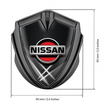 Nissan Emblem Fender Badge Graphite Grey Hex Red Logo Edition
