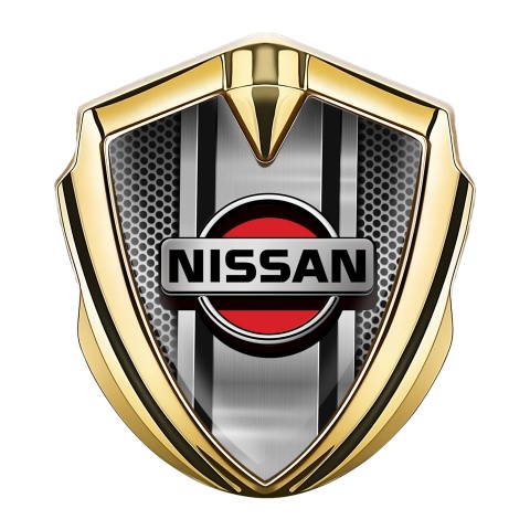 Nissan Metal Emblem Self Adhesive Gold Light Grate Metal Console