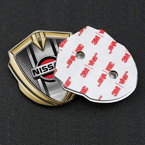 Nissan Metal Emblem Self Adhesive Gold Light Grate Metal Console