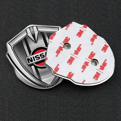 Nissan Metal Emblem Self Adhesive Silver Light Grate Metal Console