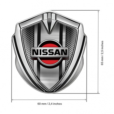 Nissan Metal Emblem Self Adhesive Silver Light Grate Metal Console