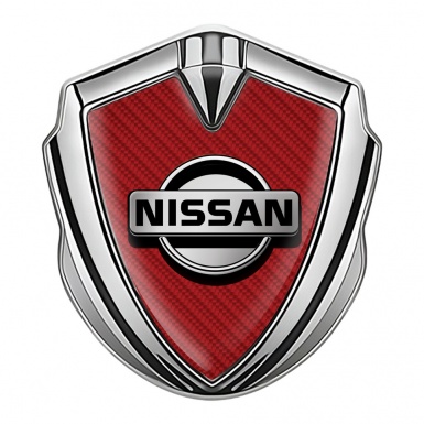 Nissan Emblem Ornament Silver Red Carbon Grey Logo Edition