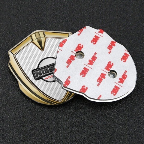 Nissan Emblem Ornament Gold White Carbon Heavy Dark Logo Variant