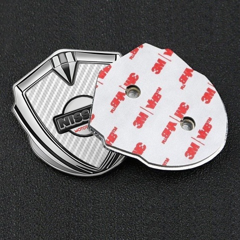 Nissan Emblem Ornament Silver White Carbon Heavy Dark Logo Variant