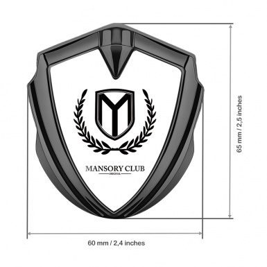 Mansory Club Metal 3D Domed Emblem Graphite White Base Black Logo