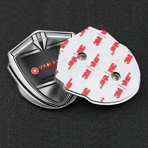 Yamaha Motorsport Emblem Ornament Silver Metallic Frame Red Logo