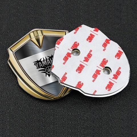 Yamaha Emblem Badge Self Adhesive Gold Metallic Base Engine Logo