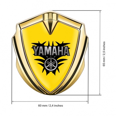 Yamaha Emblem Fender Badge Gold Yellow Base Black Engine Logo