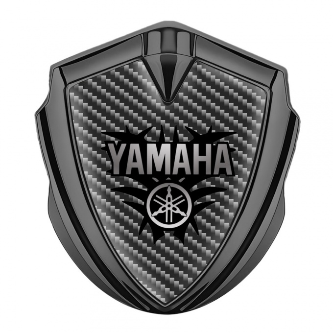 Yamaha Emblem Trunk Badge Graphite Dark Carbon Black Tribal Design