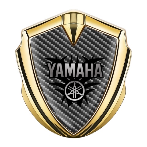Yamaha Emblem Trunk Badge Gold Dark Carbon Black Tribal Design